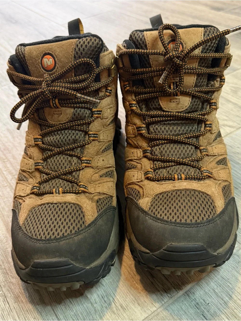 Merrell Moab 3 MID Hiking Boots Men's 10 Brown Leather Waterproof Vibram